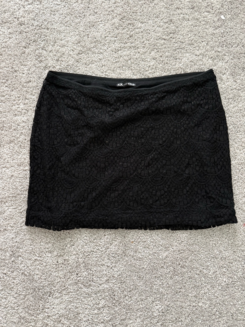 Express Black Lace Mini Skirt
